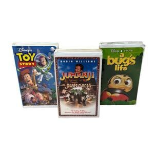 Disney Tri Star Lot of 3 VHS Tapes Toy Story A Bug's Life Jumamji Adventure